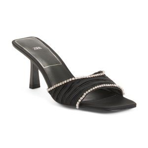 Zara Stud Trim Bling Open Toe High Heel Dressy Sandals Size EU 38 US 7.5 NWT